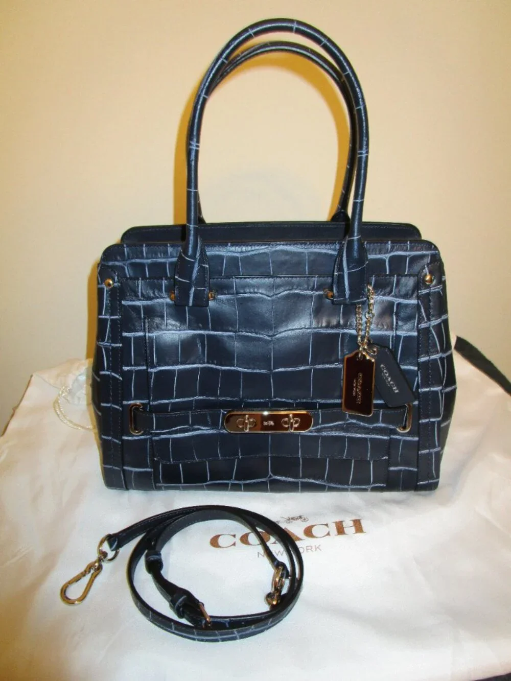 Coach Denim Croco Swagger - Picture 8 of 13